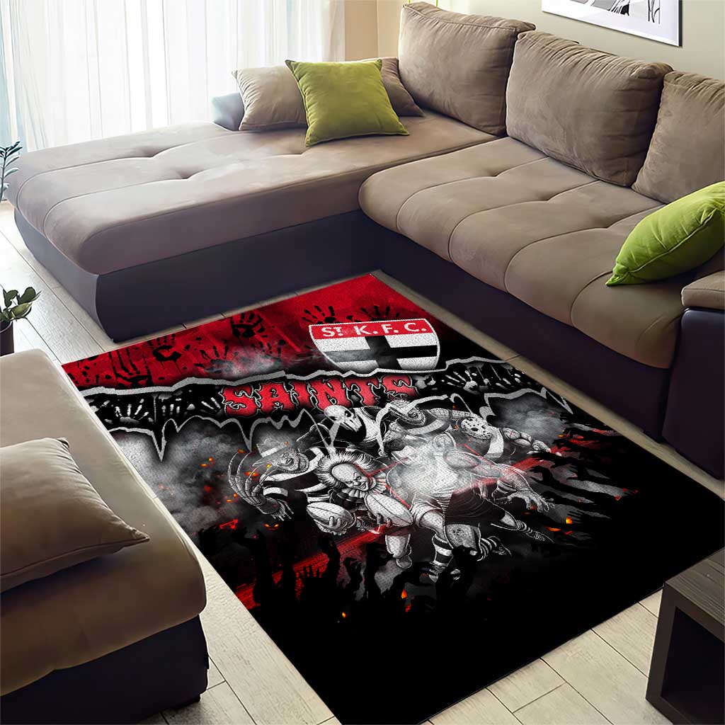 Step Into Horror Domain Saints Football Area Rug Halloween Horror Movie Characters - Aussie Hoodie