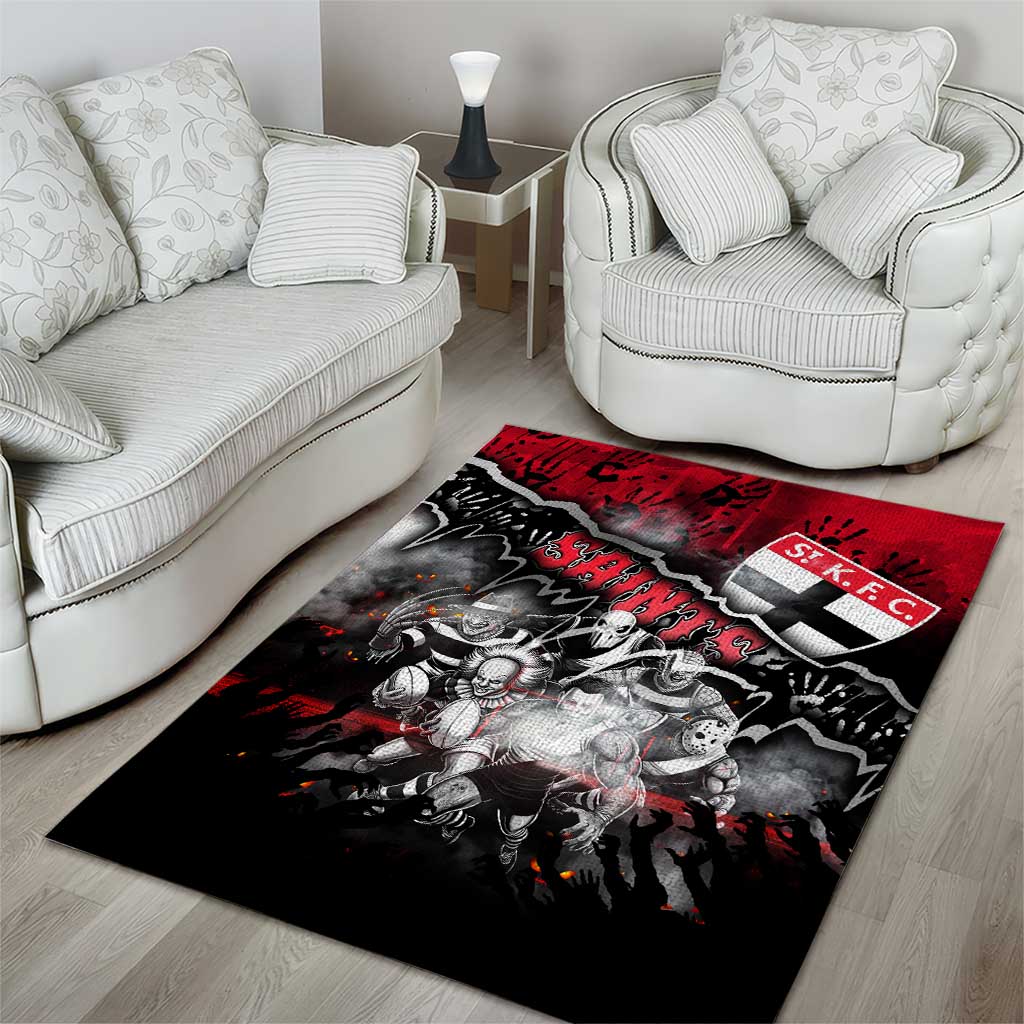 Step Into Horror Domain Saints Football Area Rug Halloween Horror Movie Characters - Aussie Hoodie