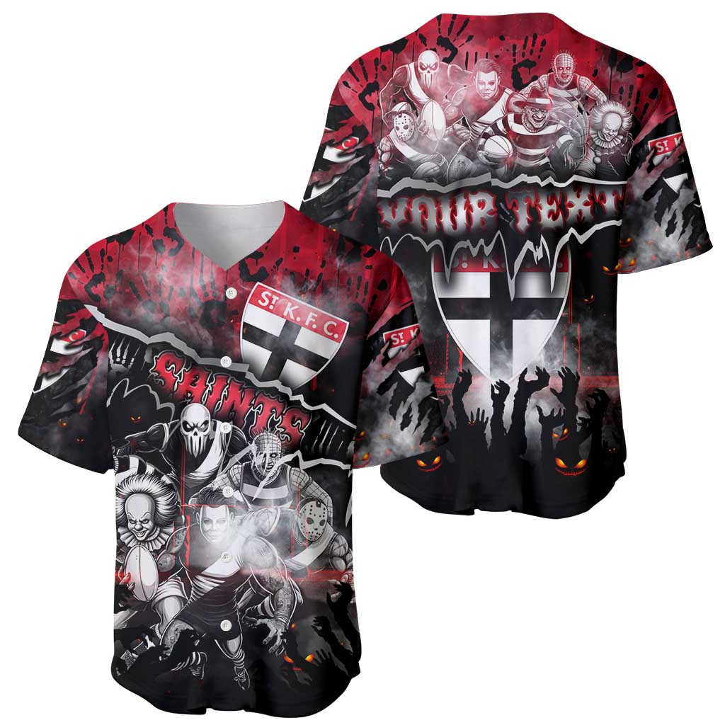 Step Into Horror Domain Saints Football Baseball Jersey Halloween Horror Movie Characters - Aussie Hoodie