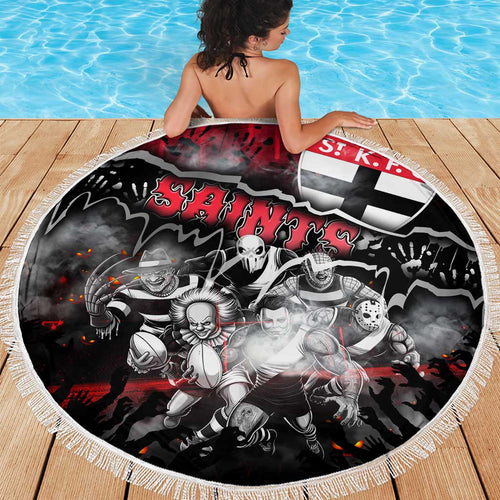 Step Into Horror Domain Saints Football Beach Blanket Halloween Horror Movie Characters - Aussie Hoodie