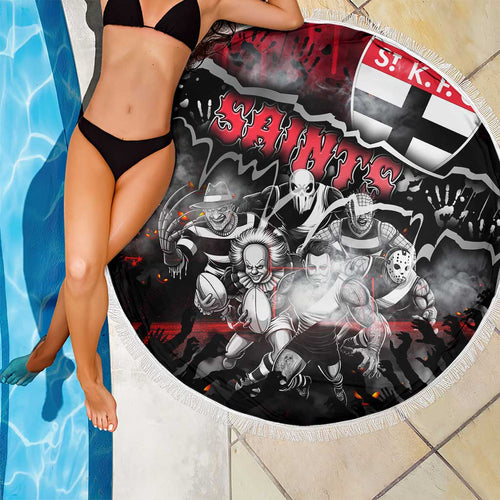 Step Into Horror Domain Saints Football Beach Blanket Halloween Horror Movie Characters - Aussie Hoodie