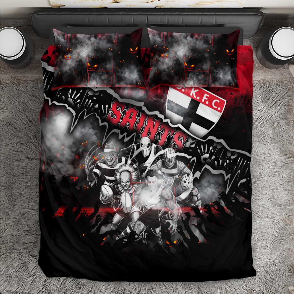 Step Into Horror Domain Saints Football Bedding Set Halloween Horror Movie Characters - Aussie Hoodie