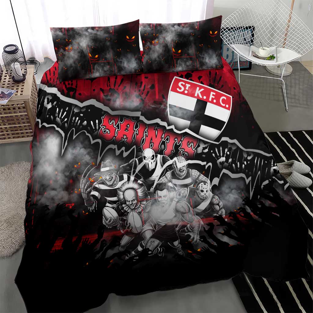 Step Into Horror Domain Saints Football Bedding Set Halloween Horror Movie Characters - Aussie Hoodie