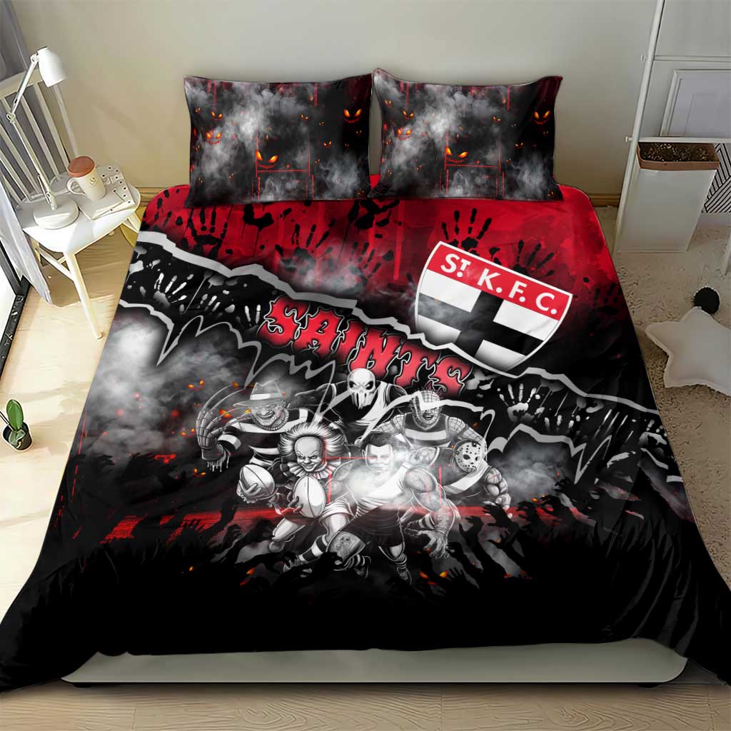 Step Into Horror Domain Saints Football Bedding Set Halloween Horror Movie Characters - Aussie Hoodie