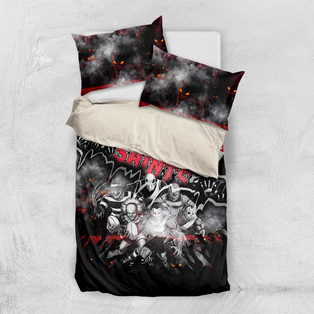 Step Into Horror Domain Saints Football Bedding Set Halloween Horror Movie Characters - Aussie Hoodie