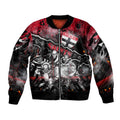 Step Into Horror Domain Saints Football Bomber Jacket Halloween Horror Movie Characters - Aussie Hoodie