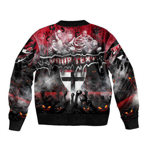 Step Into Horror Domain Saints Football Bomber Jacket Halloween Horror Movie Characters - Aussie Hoodie