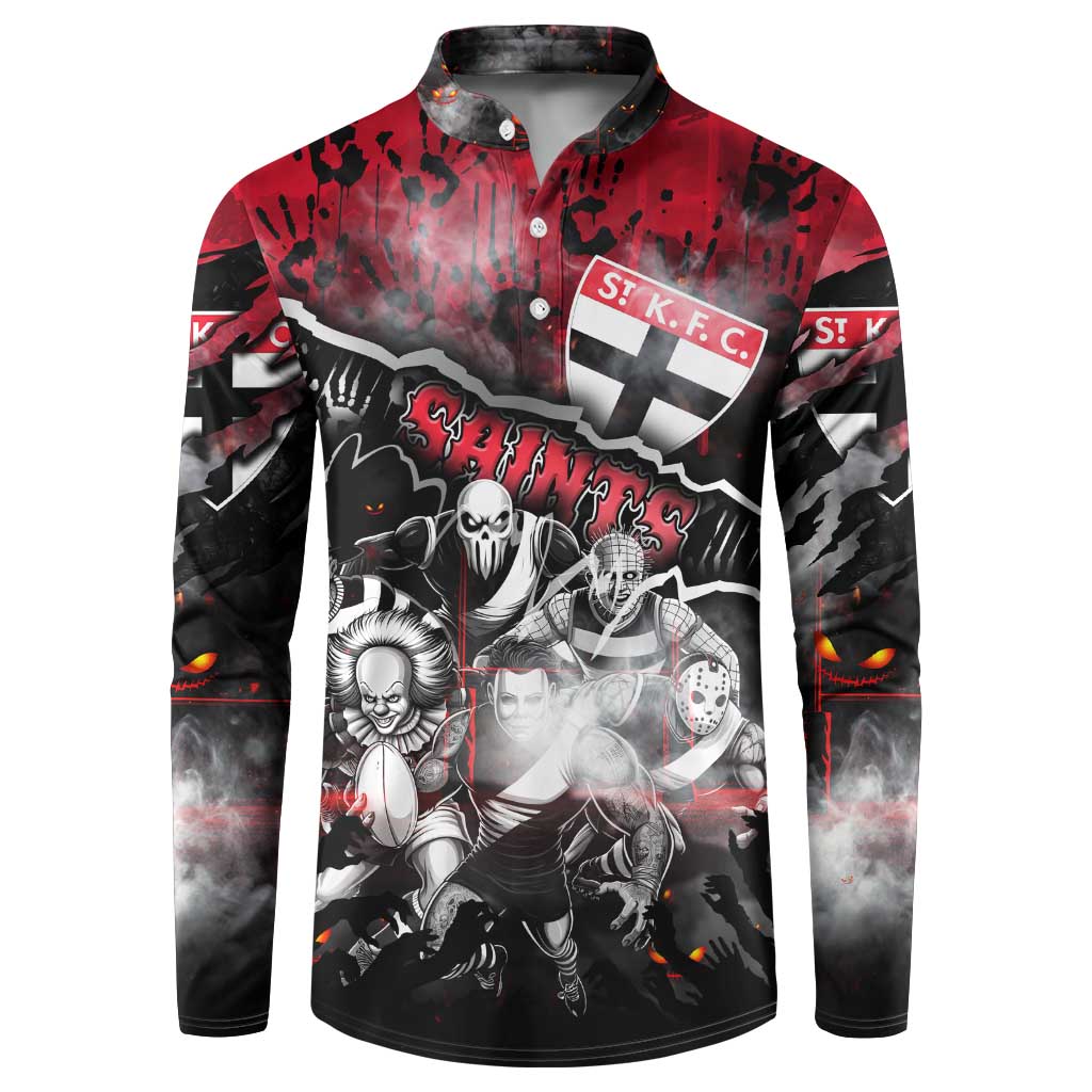 Step Into Horror Domain Saints Football Button Sweatshirt Halloween Horror Movie Characters - Aussie Hoodie