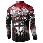 Step Into Horror Domain Saints Football Button Sweatshirt Halloween Horror Movie Characters - Aussie Hoodie