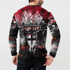 Step Into Horror Domain Saints Football Button Sweatshirt Halloween Horror Movie Characters - Aussie Hoodie