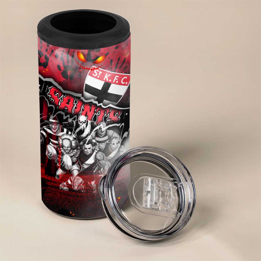 Step Into Horror Domain Saints Football 4 in 1 Can Cooler Tumbler Halloween Horror Movie Characters - Aussie Hoodie