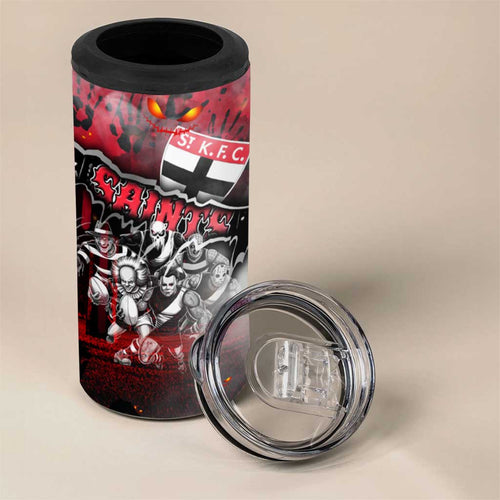 Step Into Horror Domain Saints Football 4 in 1 Can Cooler Tumbler Halloween Horror Movie Characters - Aussie Hoodie