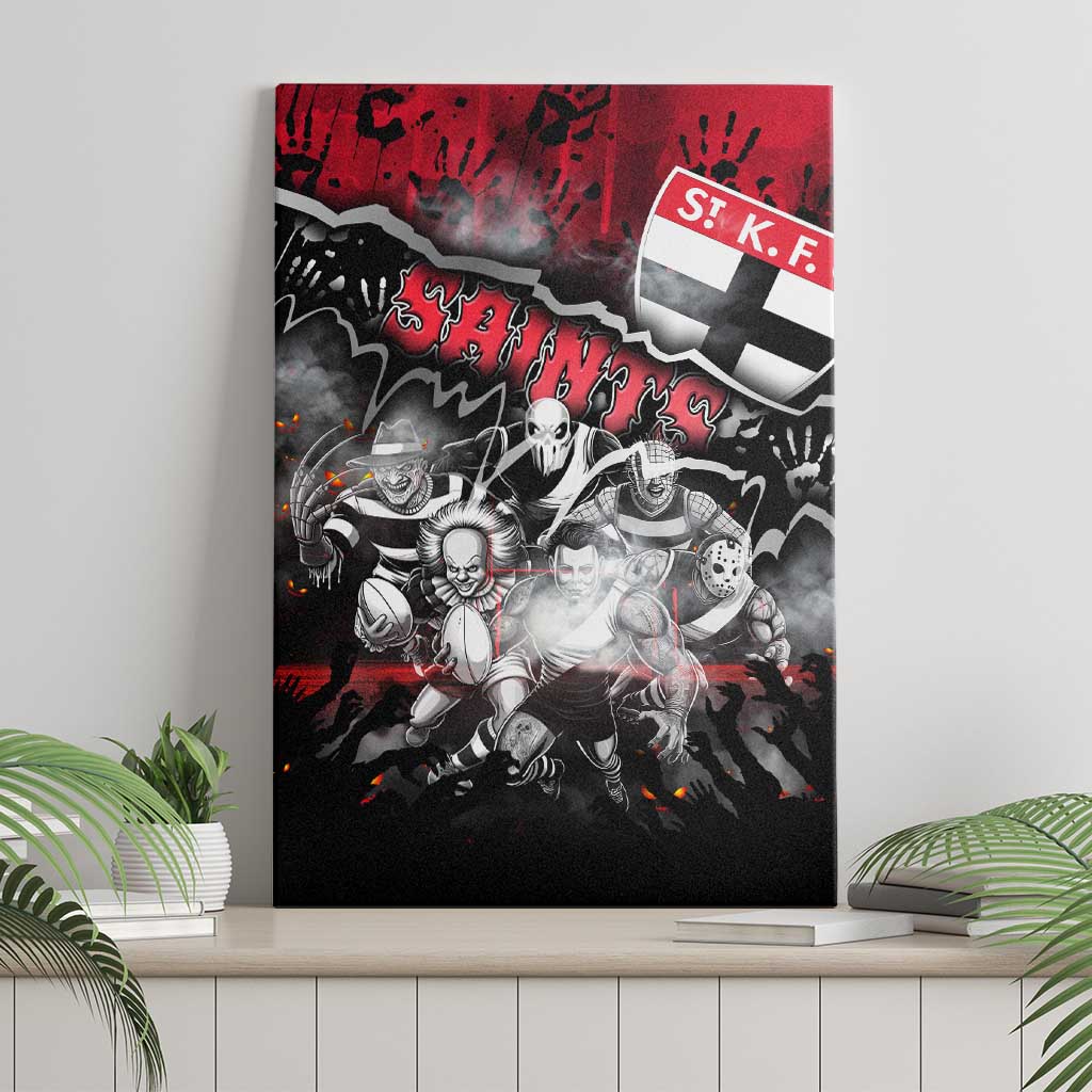 Step Into Horror Domain Saints Football Canvas Wall Art Halloween Horror Movie Characters - Aussie Hoodie