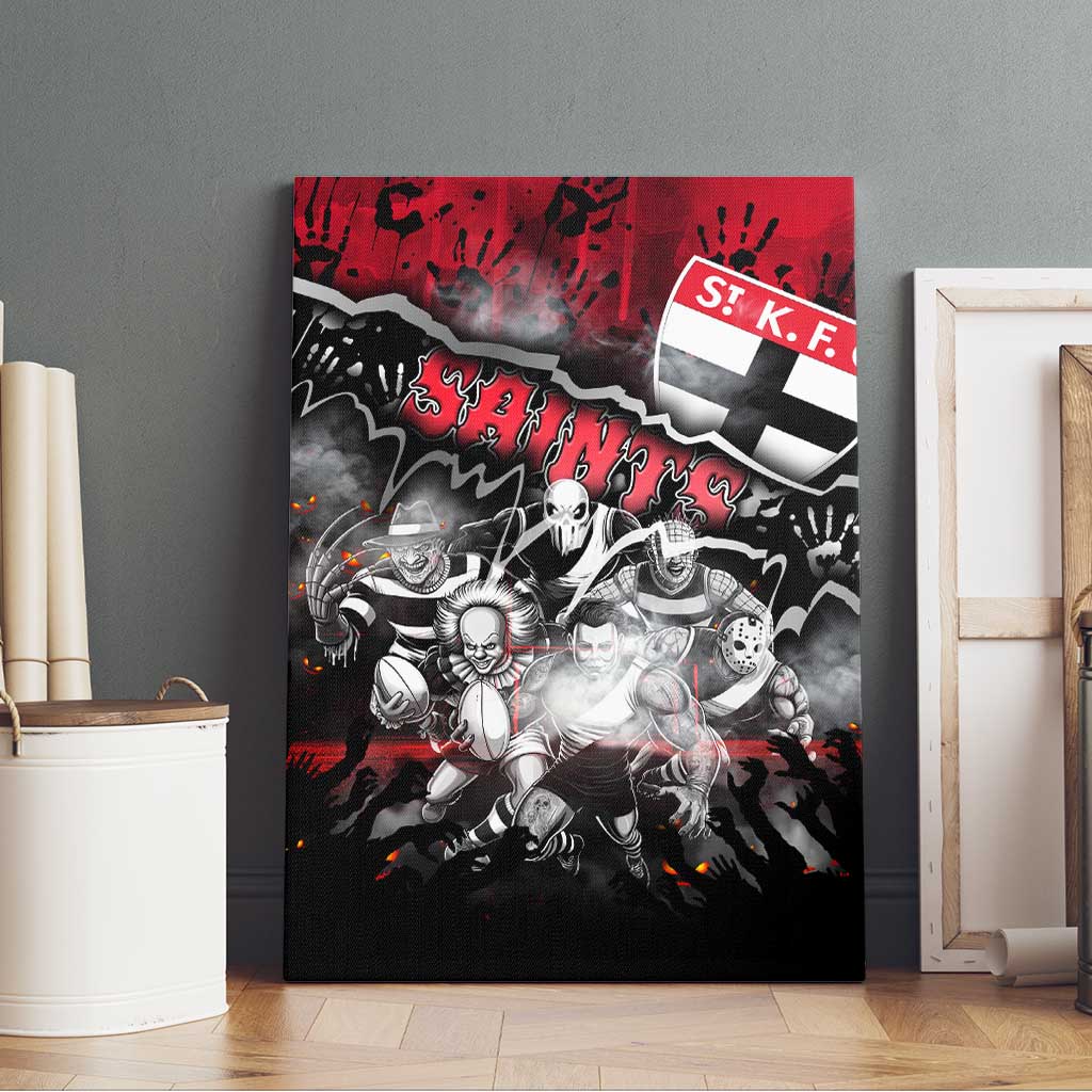 Step Into Horror Domain Saints Football Canvas Wall Art Halloween Horror Movie Characters - Aussie Hoodie