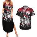 Step Into Horror Domain Saints Football Couples Matching Summer Maxi Dress and Hawaiian Shirt Halloween Horror Movie Characters - Aussie Hoodie