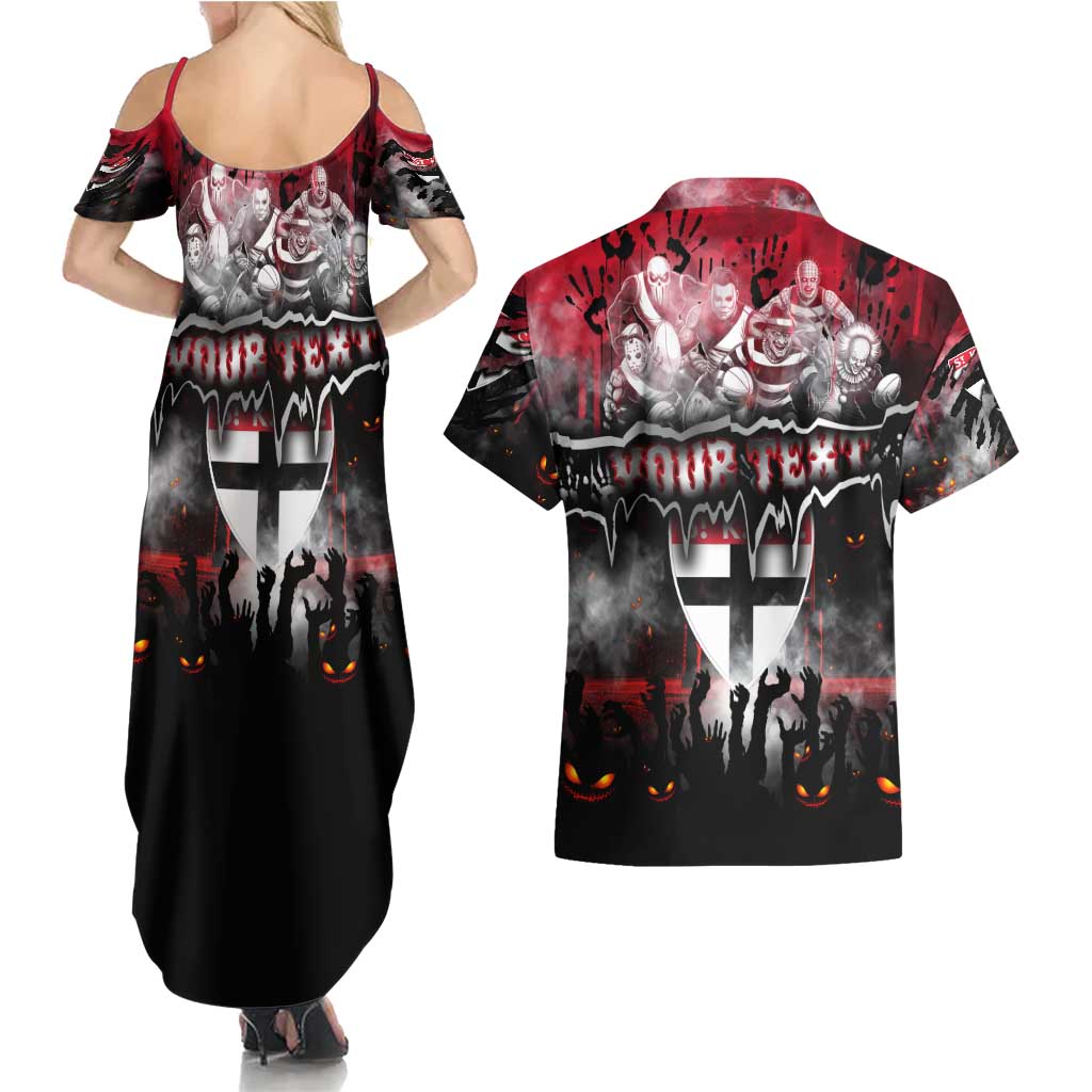 Step Into Horror Domain Saints Football Couples Matching Summer Maxi Dress and Hawaiian Shirt Halloween Horror Movie Characters - Aussie Hoodie