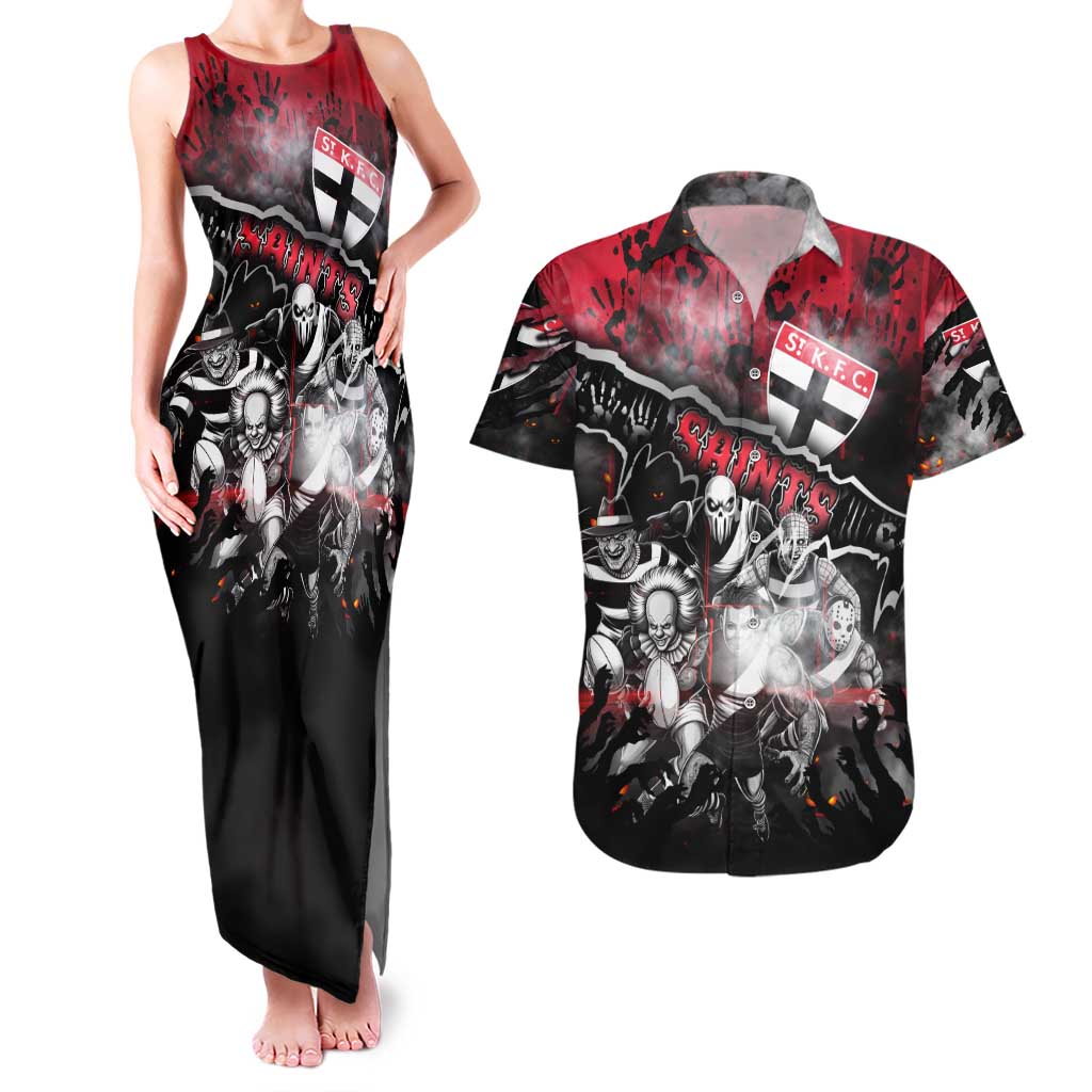 Step Into Horror Domain Saints Football Couples Matching Tank Maxi Dress and Hawaiian Shirt Halloween Horror Movie Characters - Aussie Hoodie