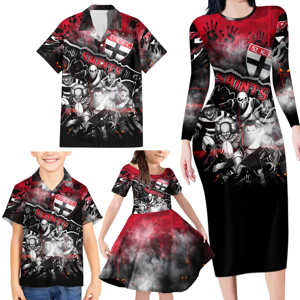 Step Into Horror Domain Saints Football Family Matching Long Sleeve Bodycon Dress and Hawaiian Shirt Halloween Horror Movie Characters - Aussie Hoodie