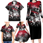 Step Into Horror Domain Saints Football Family Matching Long Sleeve Bodycon Dress and Hawaiian Shirt Halloween Horror Movie Characters - Aussie Hoodie