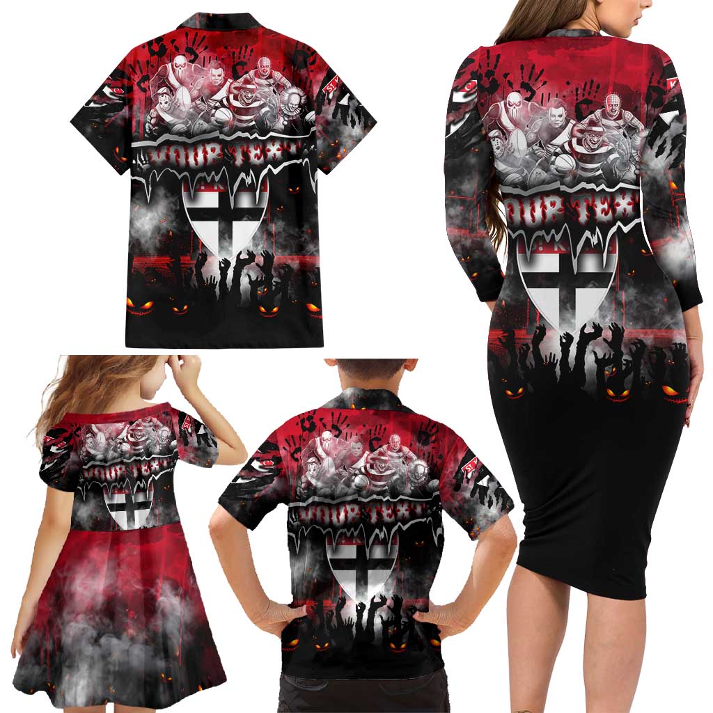 Step Into Horror Domain Saints Football Family Matching Long Sleeve Bodycon Dress and Hawaiian Shirt Halloween Horror Movie Characters - Aussie Hoodie