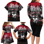 Step Into Horror Domain Saints Football Family Matching Long Sleeve Bodycon Dress and Hawaiian Shirt Halloween Horror Movie Characters - Aussie Hoodie