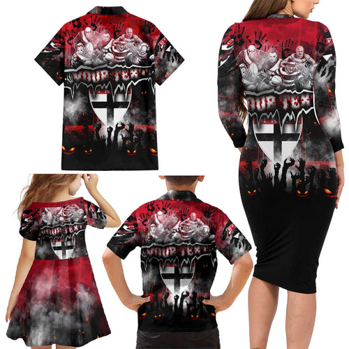 Step Into Horror Domain Saints Football Family Matching Long Sleeve Bodycon Dress and Hawaiian Shirt Halloween Horror Movie Characters - Aussie Hoodie