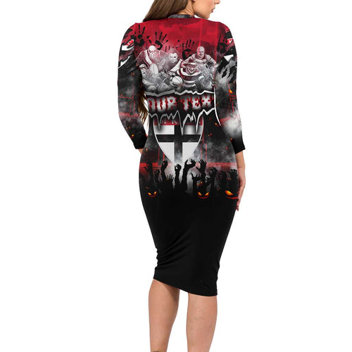 Step Into Horror Domain Saints Football Family Matching Long Sleeve Bodycon Dress and Hawaiian Shirt Halloween Horror Movie Characters - Aussie Hoodie