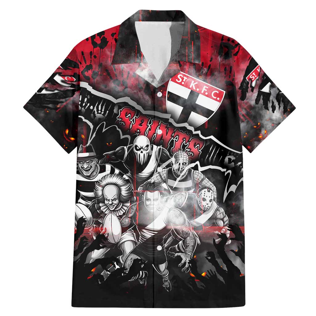 Step Into Horror Domain Saints Football Family Matching Mermaid Dress and Hawaiian Shirt Halloween Horror Movie Characters - Aussie Hoodie