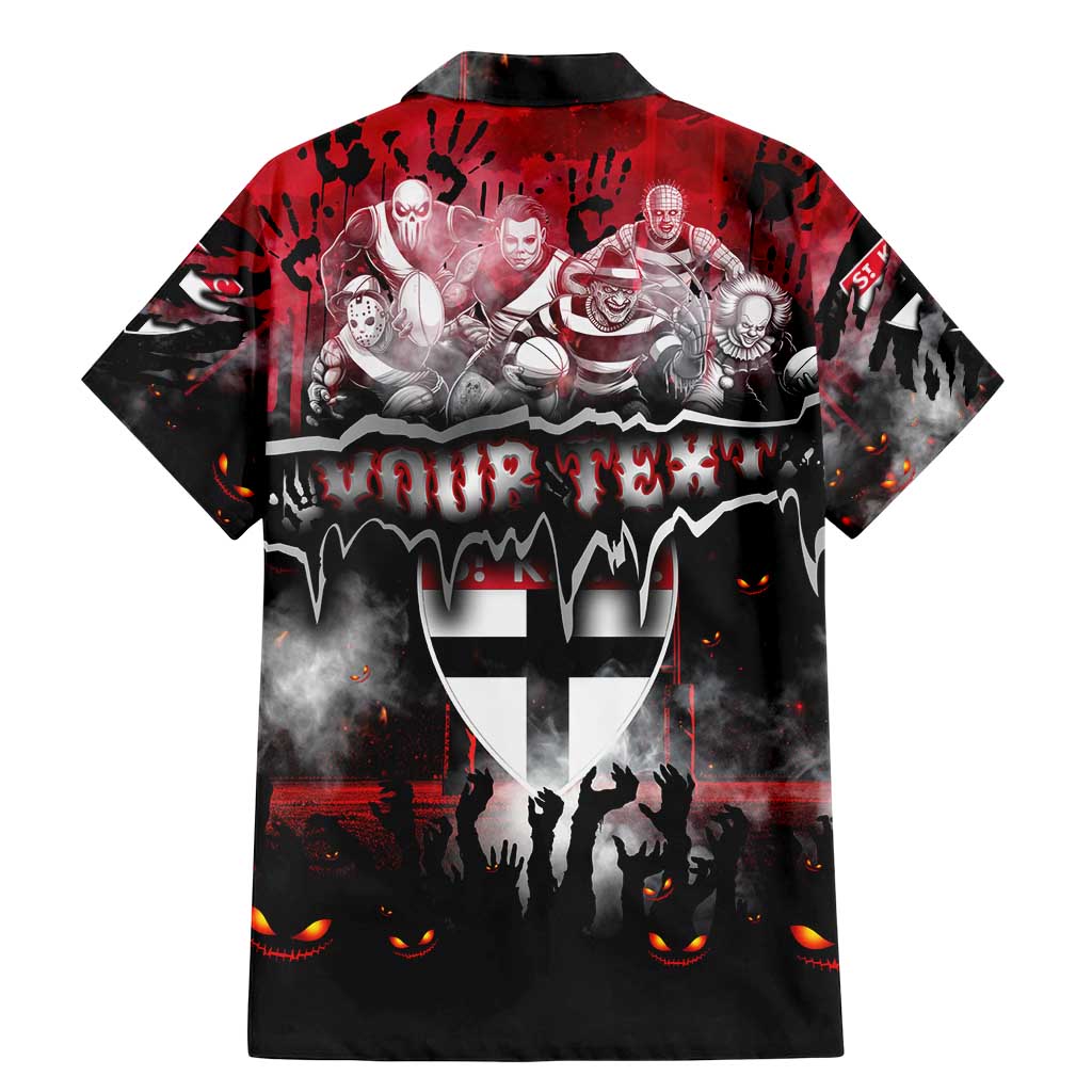 Step Into Horror Domain Saints Football Family Matching Mermaid Dress and Hawaiian Shirt Halloween Horror Movie Characters - Aussie Hoodie