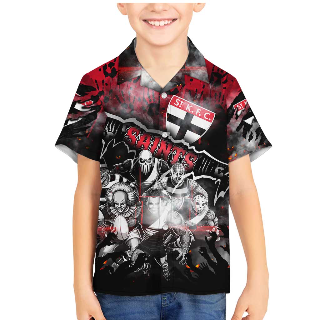 Step Into Horror Domain Saints Football Family Matching Mermaid Dress and Hawaiian Shirt Halloween Horror Movie Characters - Aussie Hoodie