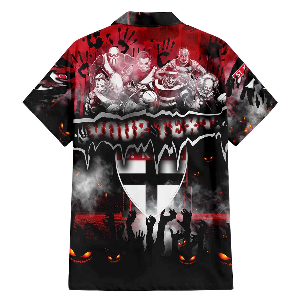 Step Into Horror Domain Saints Football Family Matching Off Shoulder Maxi Dress and Hawaiian Shirt Halloween Horror Movie Characters - Aussie Hoodie
