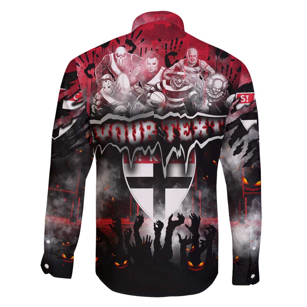 Step Into Horror Domain Saints Football Family Matching Off Shoulder Short Dress and Hawaiian Shirt Halloween Horror Movie Characters - Aussie Hoodie