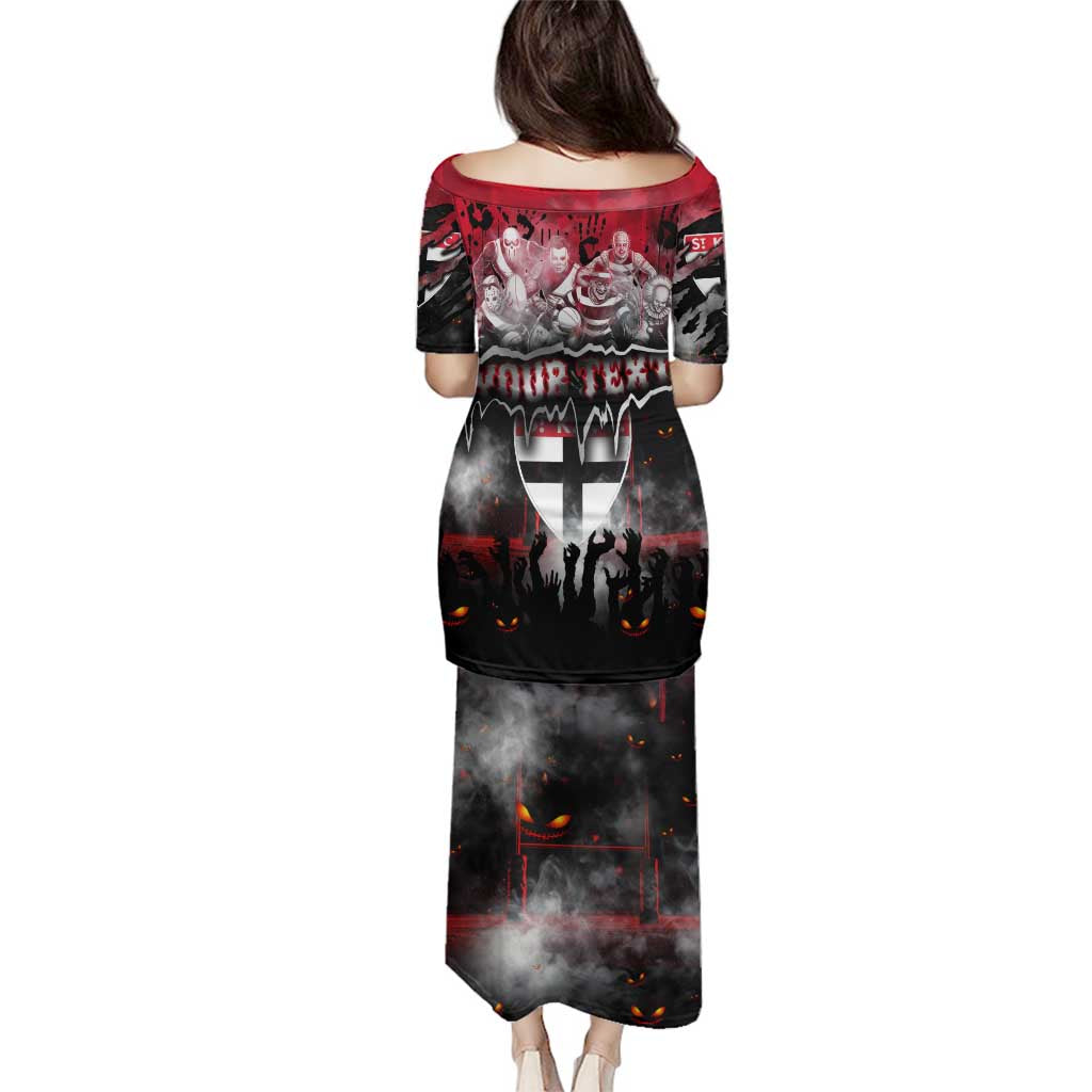 Step Into Horror Domain Saints Football Family Matching Puletasi and Hawaiian Shirt Halloween Horror Movie Characters - Aussie Hoodie