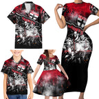 Step Into Horror Domain Saints Football Family Matching Short Sleeve Bodycon Dress and Hawaiian Shirt Halloween Horror Movie Characters - Aussie Hoodie