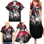 Step Into Horror Domain Saints Football Family Matching Summer Maxi Dress and Hawaiian Shirt Halloween Horror Movie Characters - Aussie Hoodie