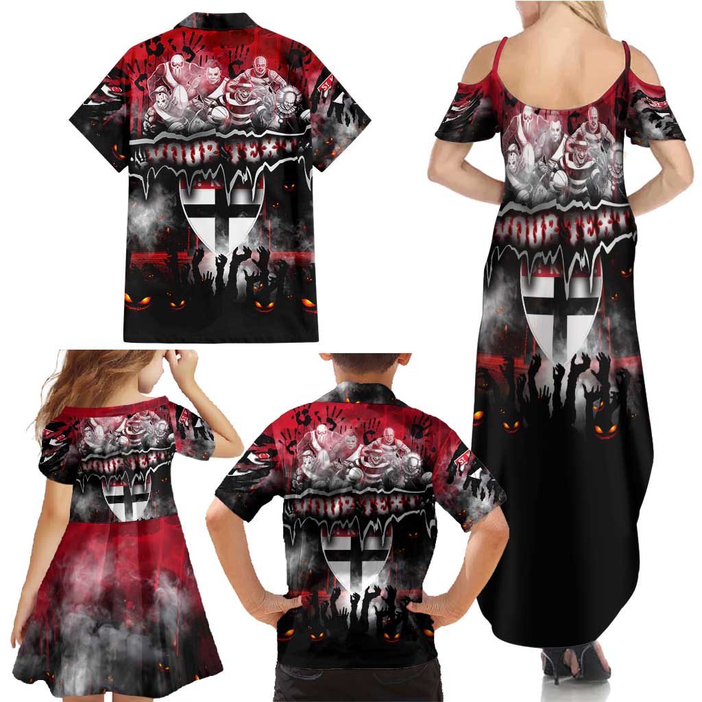 Step Into Horror Domain Saints Football Family Matching Summer Maxi Dress and Hawaiian Shirt Halloween Horror Movie Characters - Aussie Hoodie