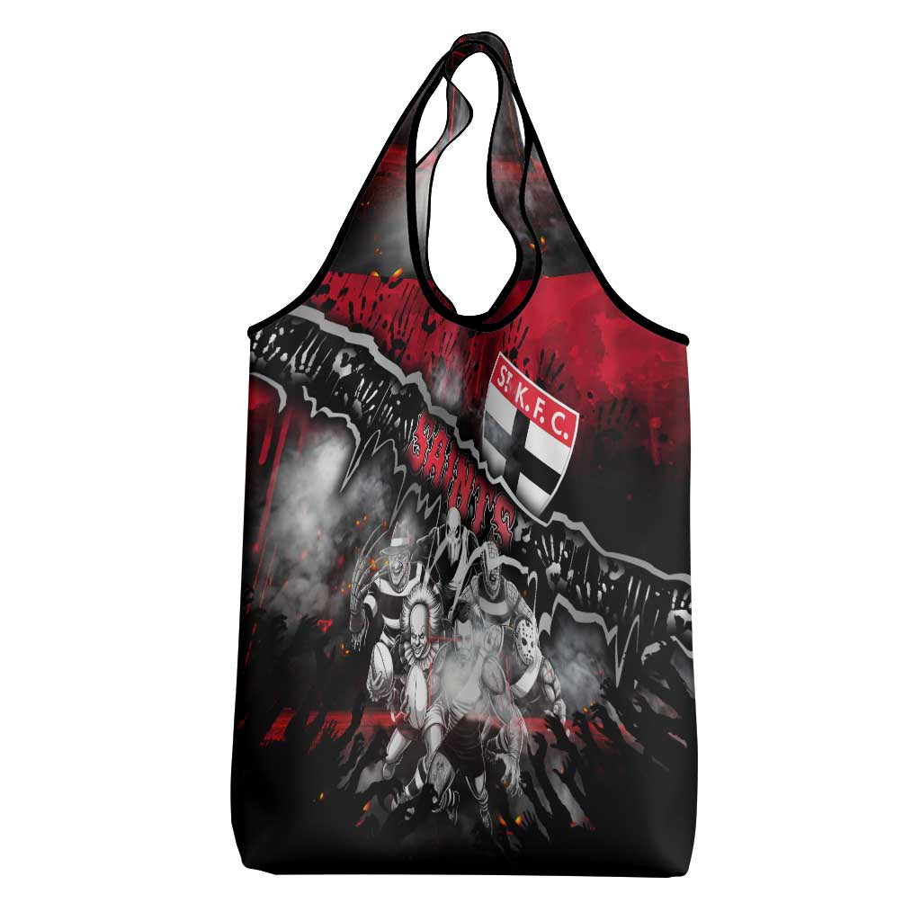 Step Into Horror Domain Saints Football Grocery Bag Halloween Horror Movie Characters - Aussie Hoodie