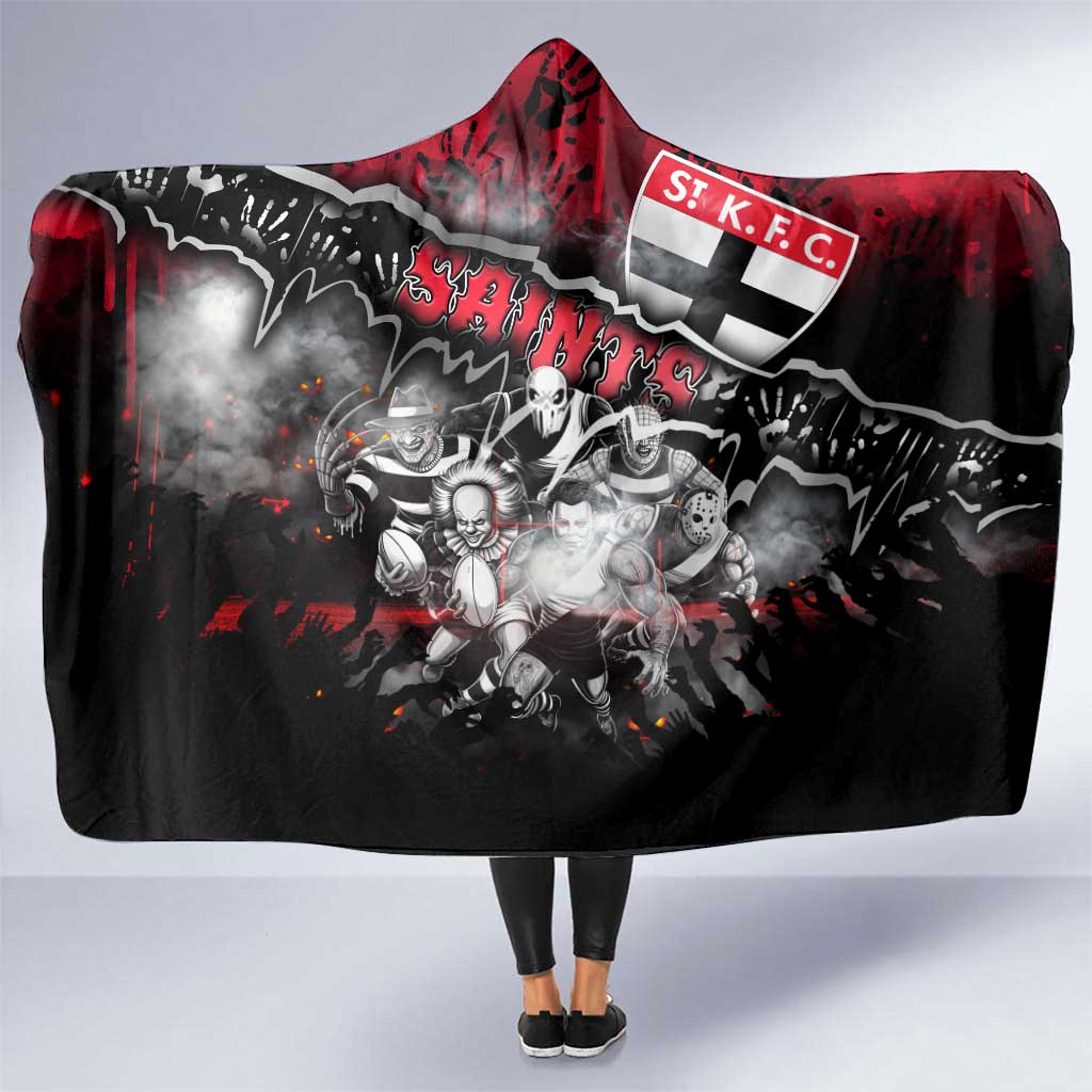Step Into Horror Domain Saints Football Hooded Blanket Halloween Horror Movie Characters - Aussie Hoodie