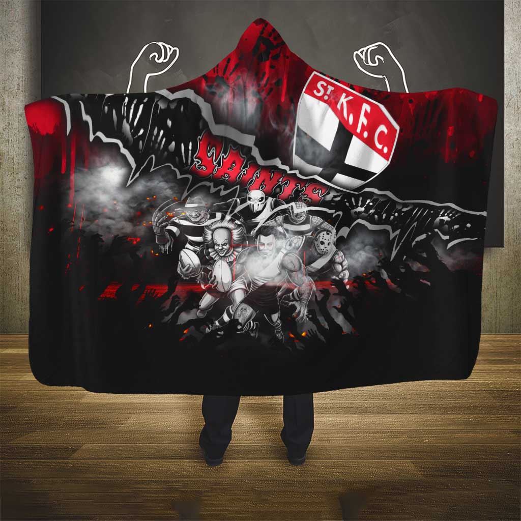 Step Into Horror Domain Saints Football Hooded Blanket Halloween Horror Movie Characters - Aussie Hoodie