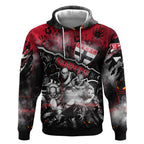 Step Into Horror Domain Saints Football Hoodie Halloween Horror Movie Characters - Aussie Hoodie