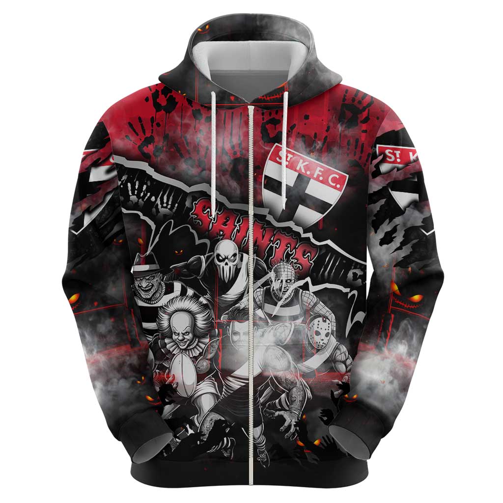 Step Into Horror Domain Saints Football Hoodie Halloween Horror Movie Characters - Aussie Hoodie
