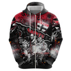 Step Into Horror Domain Saints Football Hoodie Halloween Horror Movie Characters - Aussie Hoodie