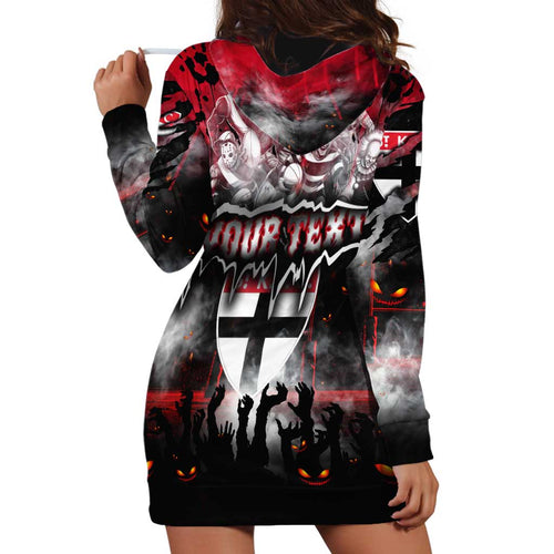 Step Into Horror Domain Saints Football Hoodie Dress Halloween Horror Movie Characters - Aussie Hoodie