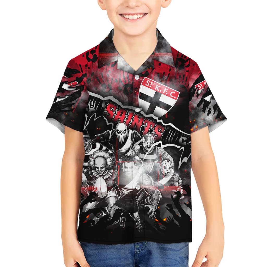 Step Into Horror Domain Saints Football Kid Hawaiian Shirt Halloween Horror Movie Characters - Aussie Hoodie
