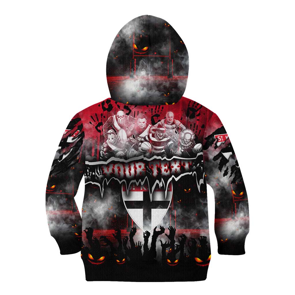 Step Into Horror Domain Saints Football Kid Hoodie Halloween Horror Movie Characters - Aussie Hoodie