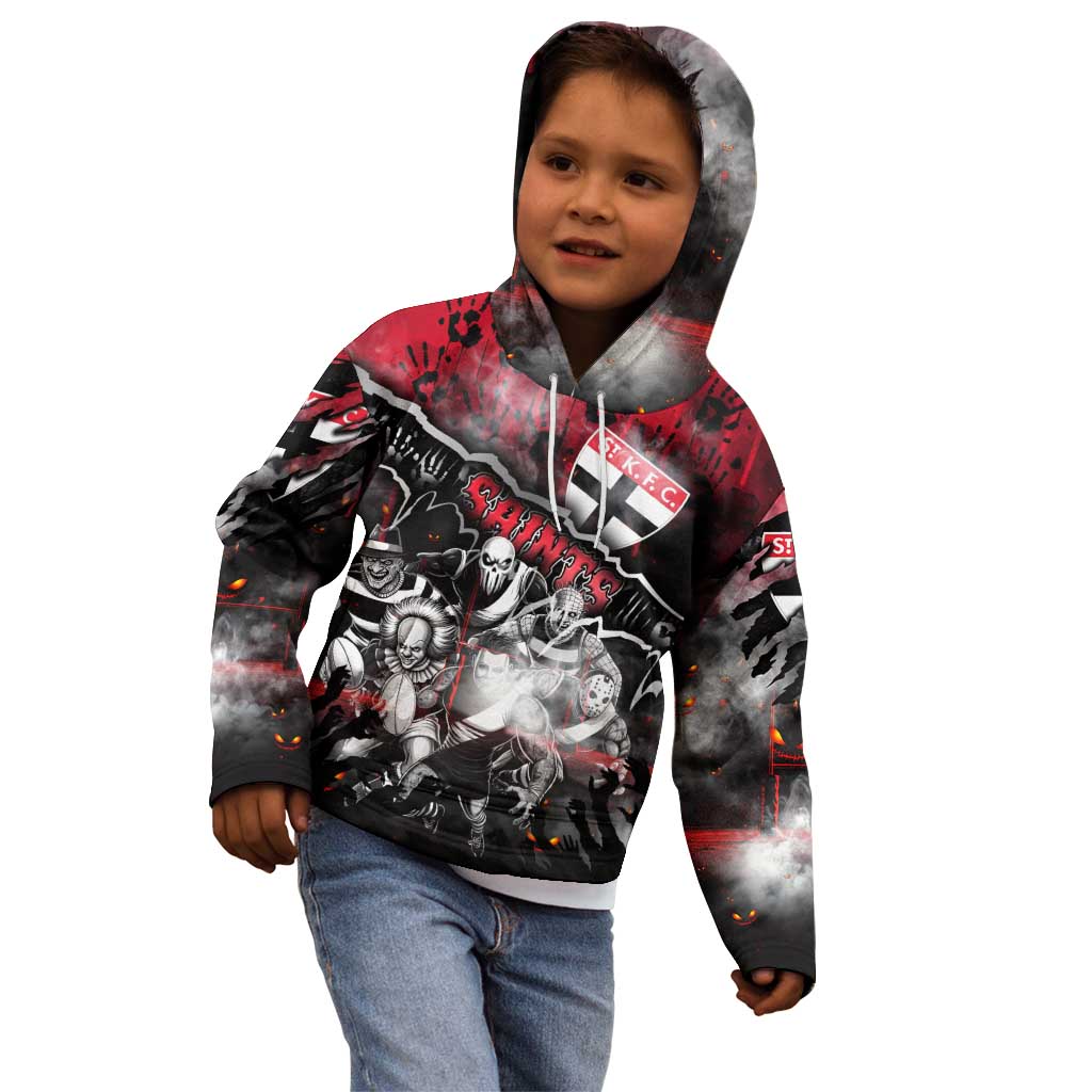 Step Into Horror Domain Saints Football Kid Hoodie Halloween Horror Movie Characters - Aussie Hoodie