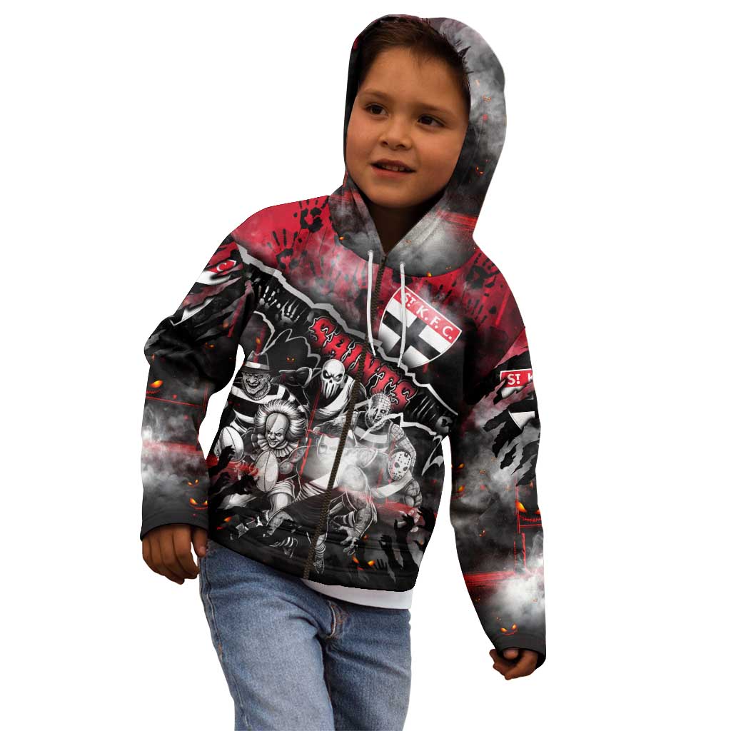 Step Into Horror Domain Saints Football Kid Hoodie Halloween Horror Movie Characters - Aussie Hoodie