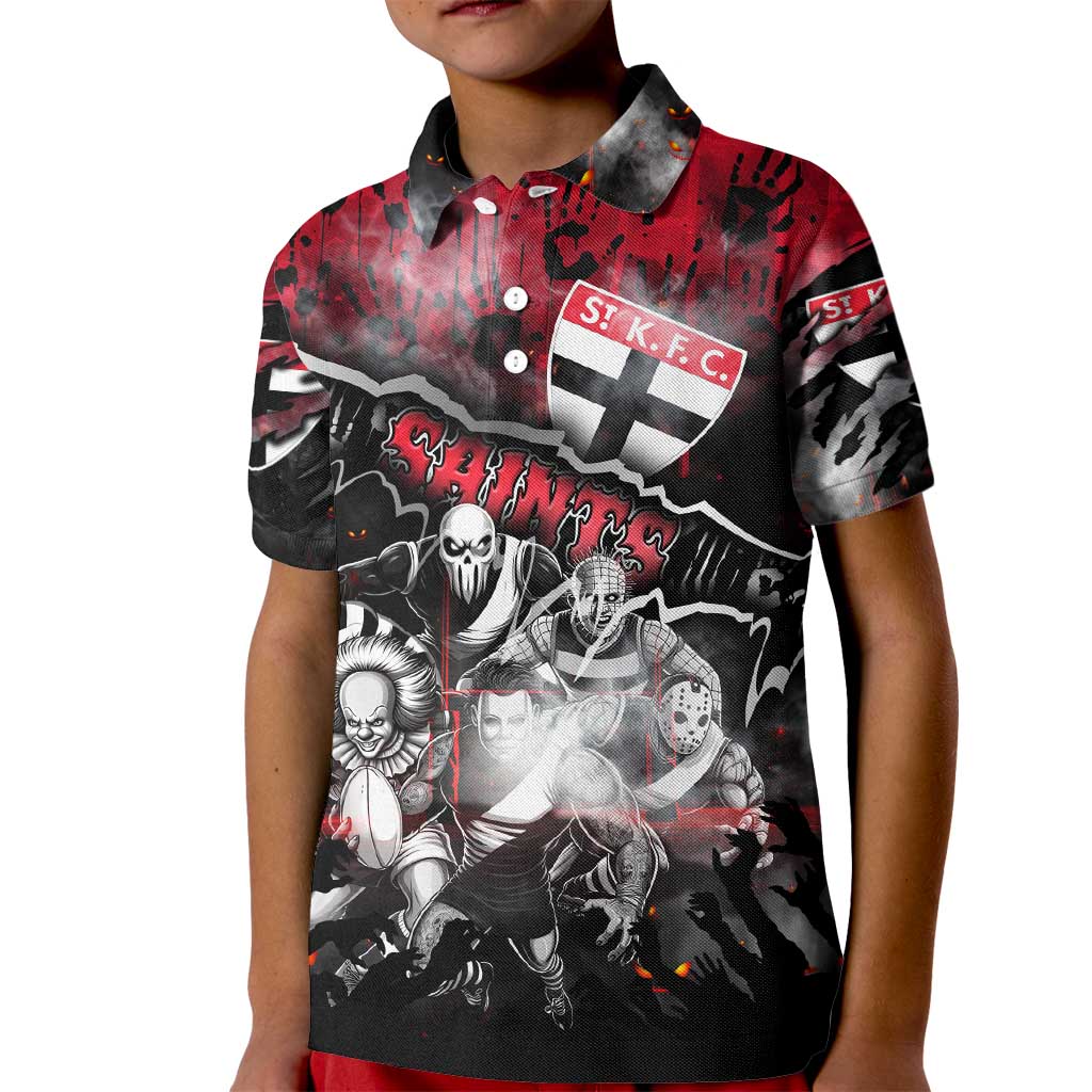 Step Into Horror Domain Saints Football Kid Polo Shirt Halloween Horror Movie Characters - Aussie Hoodie
