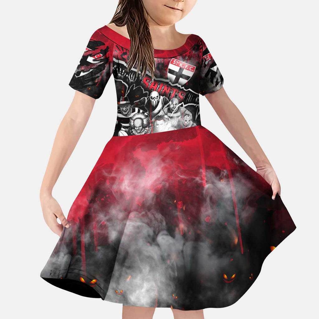 Step Into Horror Domain Saints Football Kid Short Sleeve Dress Halloween Horror Movie Characters - Aussie Hoodie