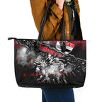 Step Into Horror Domain Saints Football Leather Tote Bag Halloween Horror Movie Characters - Aussie Hoodie